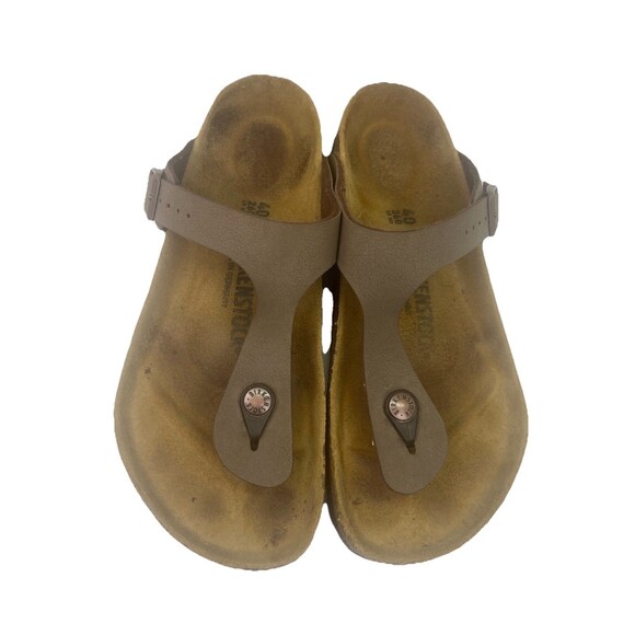 Birkenstock Gizeh Burka-Flor Thong Flip Flop Brown Womens Size 40 REG German - Picture 1 of 13